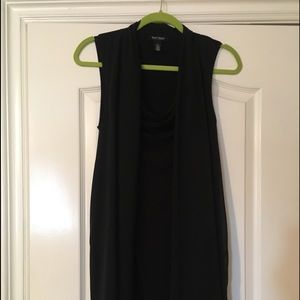 Casual top with attached sheer drape on sides